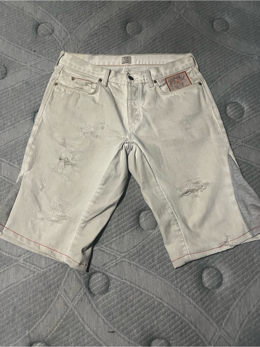White Distressed Men’s Denim Shorts